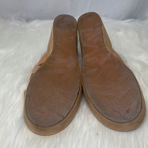 Kork-Ease Tan Woven Strap Platform Mule Slides Sz 39/ US 8 - Picture 7 of 7